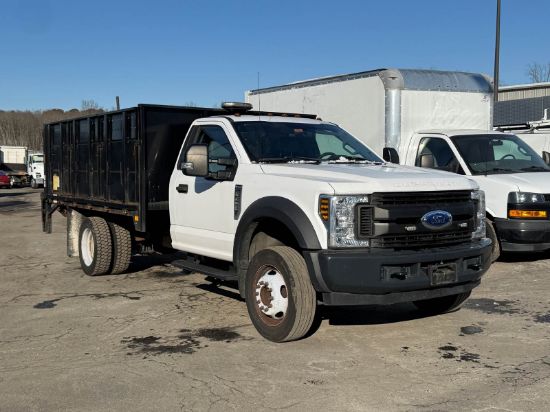 Picture of 2019 Ford F-450 Stake Bed Truck - Stake Body, 12FT- Solid Panels, Delivery, Hauling, Flatbed, Landscape, Gasoline, Inspected Ford V-Shaped