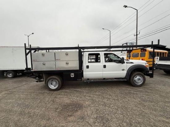 Picture of 2016 Ford F-450 Crew Cab Mechanic / Service Truck, Flatbed Handyman, Diesel, 4x4, Construction, Roofing, Roofer, Plumber, 9Ft Bed, 20FT Ladder Rack Ford V-Shaped