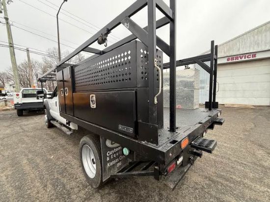 Picture of 2016 Ford F-450 Crew Cab Mechanic / Service Truck, Flatbed Handyman, Diesel, 4x4, Construction, Roofing, Roofer, Plumber, 9Ft Bed, 20FT Ladder Rack Ford V-Shaped