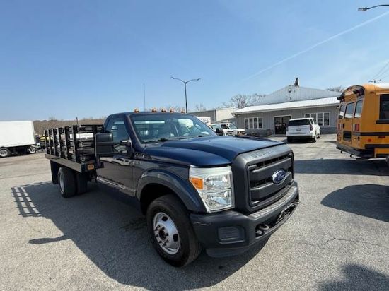 Picture of 2015 Ford F-350 Stake Bed Truck, Under CDL, Automatic, Delivery, Moving, 12FT Bed Gas, Hauler, Mulch, Landscape, Construction, Low Miles, Government Ford V-Shaped
