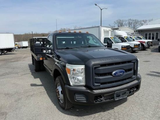 Picture of 2015 Ford F-350 Stake Bed Truck, Under CDL, Automatic, Delivery, Moving, 12FT Bed Gas, Hauler, Mulch, Landscape, Construction, Low Miles, Government Ford V-Shaped