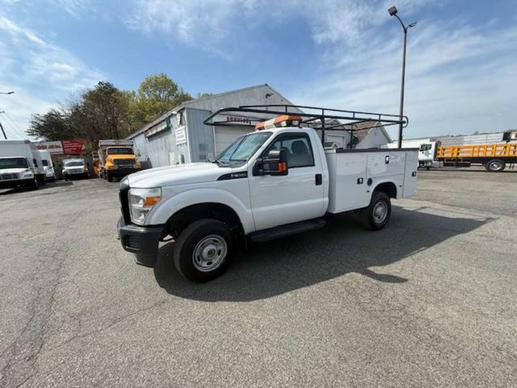 Picture of 2014 Ford F-350 Mechanic / Service Truck, Gasoline, 4x4, 12Ft Ladder Rack, 8Ft Knapheide Bed, Construction, Plumber, Electrician Ford V-Shaped