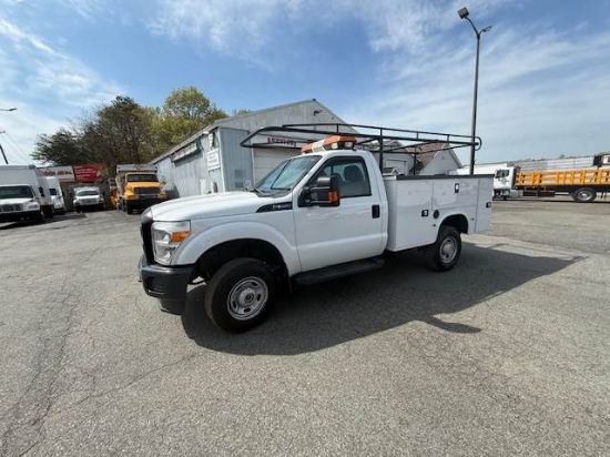 Picture of 2014 Ford F-350 Mechanic / Service Truck, Gasoline, 4x4, 12Ft Ladder Rack, 8Ft Knapheide Bed, Construction, Plumber, Electrician Ford V-Shaped