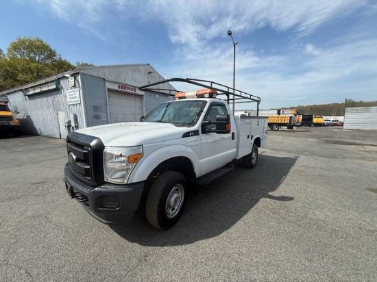 Picture of 2014 Ford F-350 Mechanic / Service Truck, Gasoline, 4x4, 12Ft Ladder Rack, 8Ft Knapheide Bed, Construction, Plumber, Electrician Ford V-Shaped