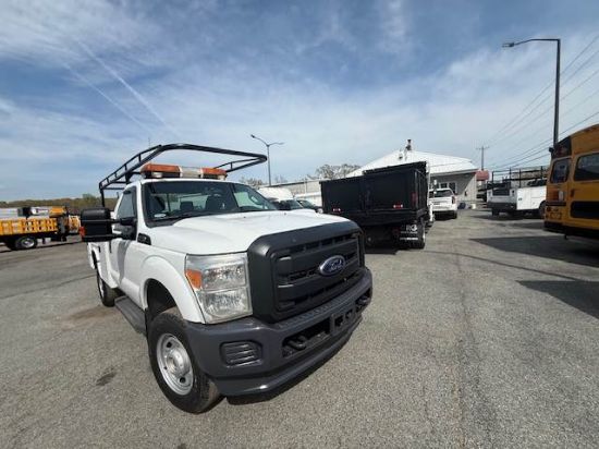 Picture of 2014 Ford F-350 Mechanic / Service Truck, Gasoline, 4x4, 12Ft Ladder Rack, 8Ft Knapheide Bed, Construction, Plumber, Electrician Ford V-Shaped