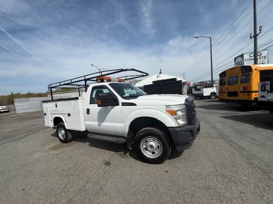 Picture of 2014 Ford F-350 Mechanic / Service Truck, Gasoline, 4x4, 12Ft Ladder Rack, 8Ft Knapheide Bed, Construction, Plumber, Electrician Ford V-Shaped