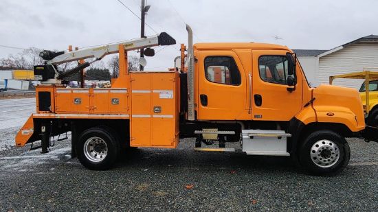 Picture of 2015 Freightliner 108SD Crew Cab, Utility Bed, Palfinger PSC 6025 Crane Truck, Service, Fire Truck, Outriggers, Work, Low Miles, 25FT Reach Cummins Cummins ISL