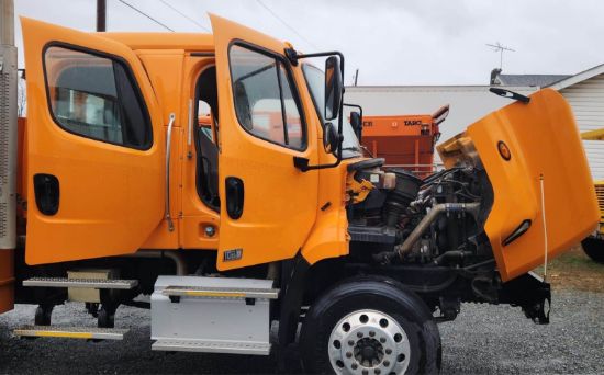 Picture of 2015 Freightliner 108SD Crew Cab, Utility Bed, Palfinger PSC 6025 Crane Truck, Service, Fire Truck, Outriggers, Work, Low Miles, 25FT Reach Cummins Cummins ISL