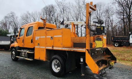 Picture of 2015 Freightliner 108SD Crew Cab, Utility Bed, Palfinger PSC 6025 Crane Truck, Service, Fire Truck, Outriggers, Work, Low Miles, 25FT Reach Cummins Cummins ISL