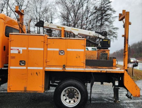 Picture of 2015 Freightliner 108SD Crew Cab, Utility Bed, Palfinger PSC 6025 Crane Truck, Service, Fire Truck, Outriggers, Work, Low Miles, 25FT Reach Cummins Cummins ISL