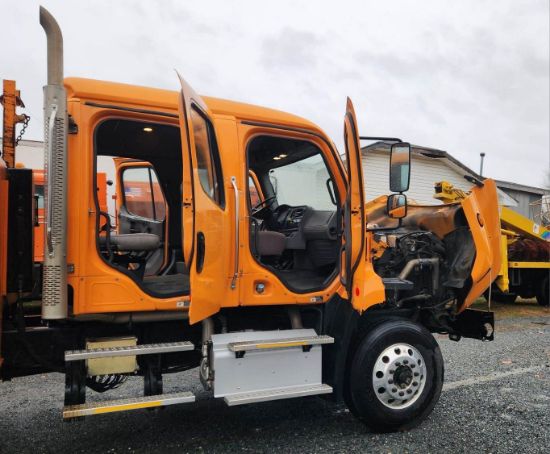 Picture of 2015 Freightliner 108SD Crew Cab, Utility Bed, Palfinger PSC 6025 Crane Truck, Service, Fire Truck, Outriggers, Work, Low Miles, 25FT Reach Cummins Cummins ISL
