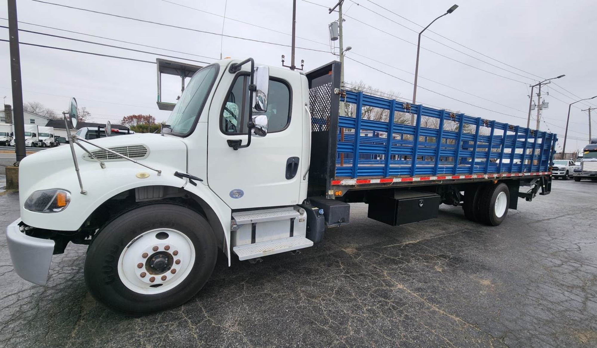 Picture of 2019 Freightliner M2 106 Stake Bed Truck Under CDL, Automatic, Delivery, Moving, 29FT Bed Diesel, Hauler, Mulch, Landscape, Construction Cummins B6.7