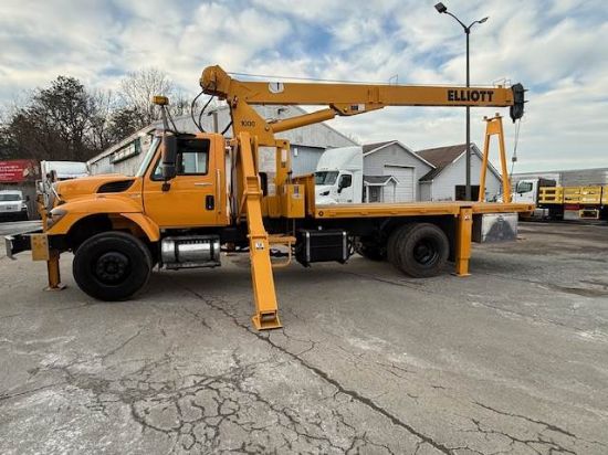 Picture of 2011 International 7400 Crane Truck, 56FT Boom, Elliott Crane, Flatbed, Service, Utility, Construction, Outriggers, Crane Service International 570 / Maxxforce 9 &10