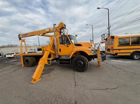 Picture of 2011 International 7400 Crane Truck, 56FT Boom, Elliott Crane, Flatbed, Service, Utility, Construction, Outriggers, Crane Service International 570 / Maxxforce 9 &10