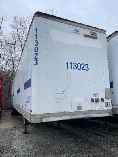 Picture of 2010 Hyundai 53ft Dry Van Trailer, Aluminum Body, Apitong Floor, RollUp Door, Tandem Axle, Spring Suspension, Aluminum Roof, Delivery Van