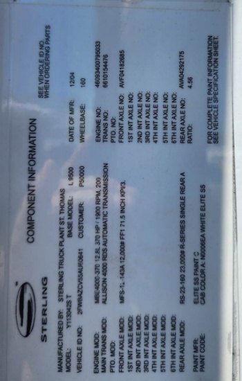 Picture of 2005 Sterling L9500 Day Cab Truck, Tractor, Air Slide 5th Wheel, City Truck, Moving Trailers, Delivery, Hauling, Clean