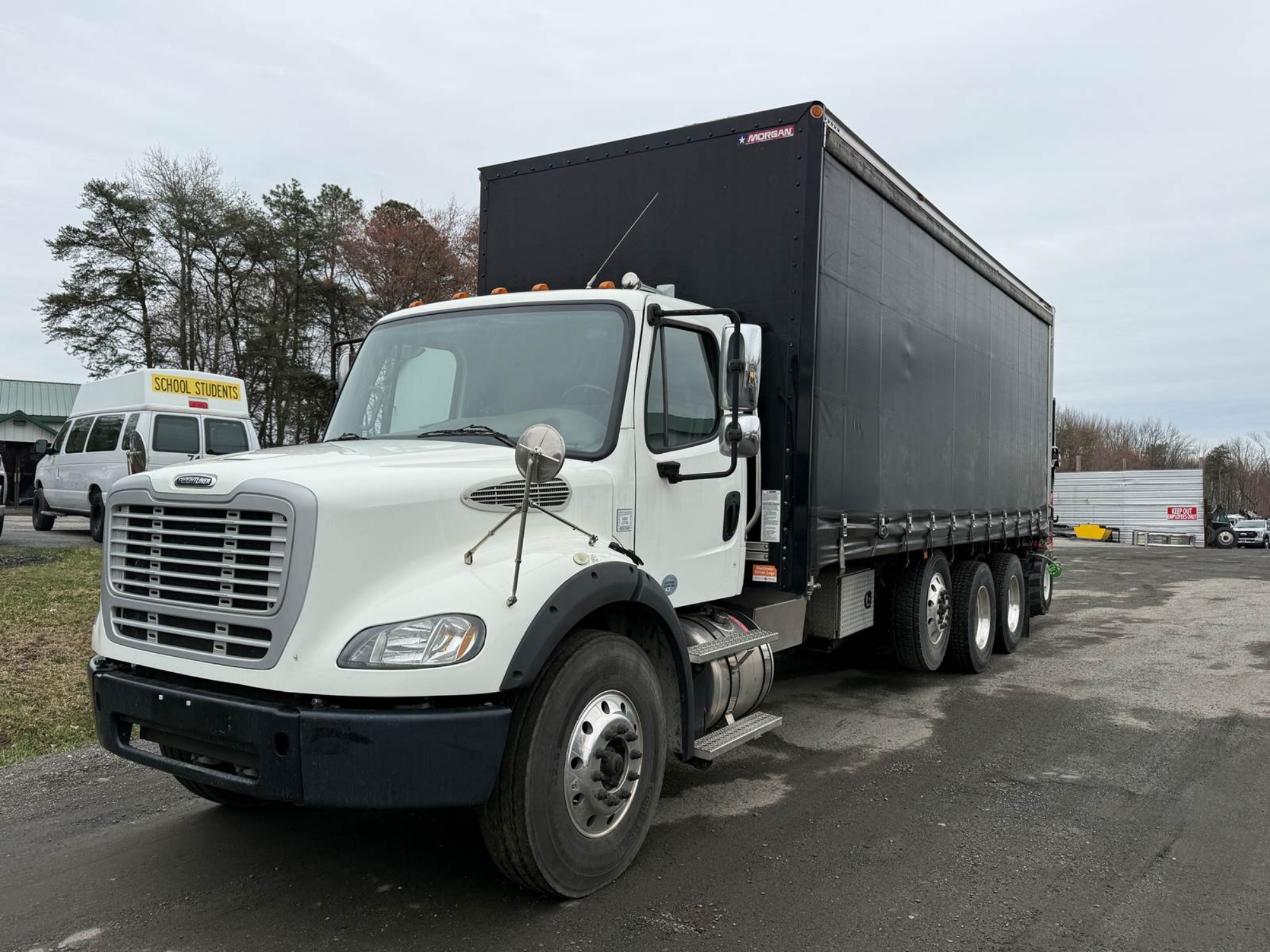 Picture of 2019 Freightliner M2 Curtain Side Truck - Morgan Curtain Side Truck with Moffett M8 NX truck mounted forklift