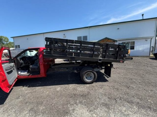 Picture of 2015 Ford F-350 Flatbed Dump Truck, Stake Bed Truck, Delivery, Landscape, Concrete, Construction, Mulch, Low Miles, Dump, Under CDL, Gas Government