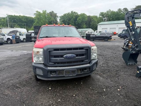 Picture of 2015 Ford F-350 Flatbed Dump Truck, Stake Bed Truck, Delivery, Landscape, Concrete, Construction, Mulch, Low Miles, Dump, Under CDL, Gas Government