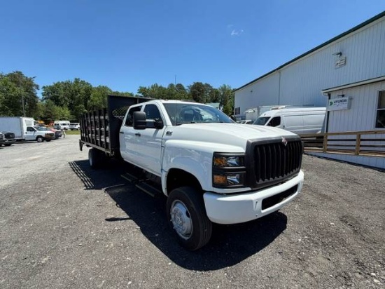 Picture of 2022 International CV515 Crew Cab Stake Bed Truck, 4x4, Maxon Liftgate, 14FT Bed, Low Miles, Delivery, Hauler, Landscape, Flatbed, Diesel