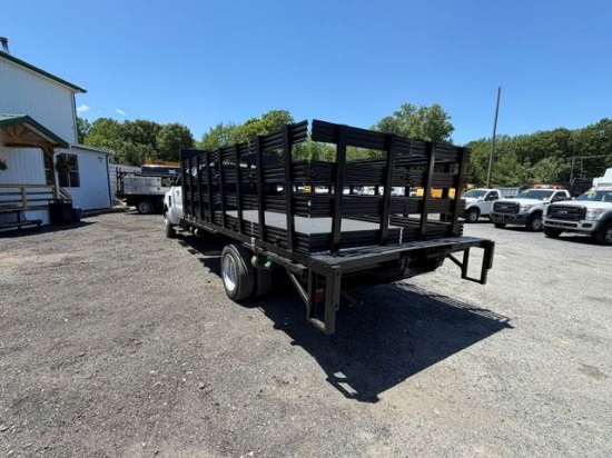 Picture of 2022 International CV515 Crew Cab Stake Bed Truck, 4x4, Maxon Liftgate, 14FT Bed, Low Miles, Delivery, Hauler, Landscape, Flatbed, Diesel