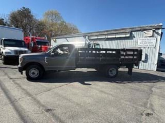 Picture of 2022 International CV515 Crew Cab Stake Bed Truck, 4x4, Maxon Liftgate, 14FT Bed, Low Miles, Delivery, Hauler, Landscape, Flatbed, Diesel
