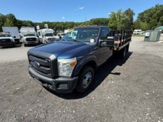 Picture of 2022 International CV515 Crew Cab Stake Bed Truck, 4x4, Maxon Liftgate, 14FT Bed, Low Miles, Delivery, Hauler, Landscape, Flatbed, Diesel