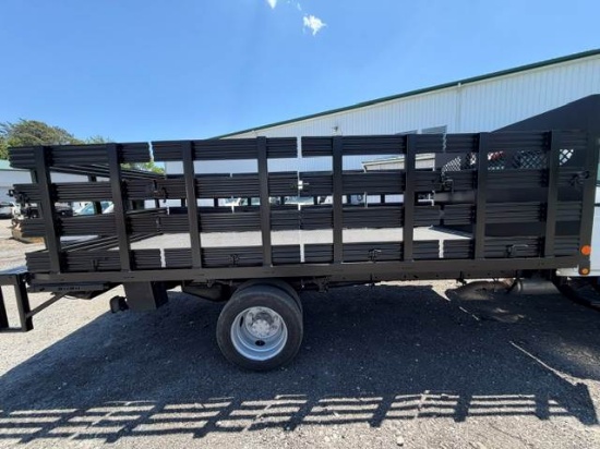 Picture of 2022 International CV515 Crew Cab Stake Bed Truck, 4x4, Maxon Liftgate, 14FT Bed, Low Miles, Delivery, Hauler, Landscape, Flatbed, Diesel