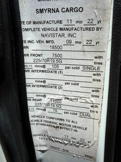 Picture of 2022 International CV515 Crew Cab Stake Bed Truck, 4x4, Maxon Liftgate, 14FT Bed, Low Miles, Delivery, Hauler, Landscape, Flatbed, Diesel