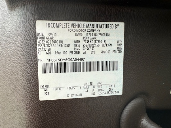 Picture of 2016 Ford Motorhome Chassis RV, Mobile Office, Workforce, Generator, Mobile Working, Bookmobile, Pop Up Work Center, Party Bus Ford 6.8L 3V; 362 HP @ 4750rpm